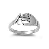 Sterling Silver Modern Claddagh Ring with Face Height of 9MM