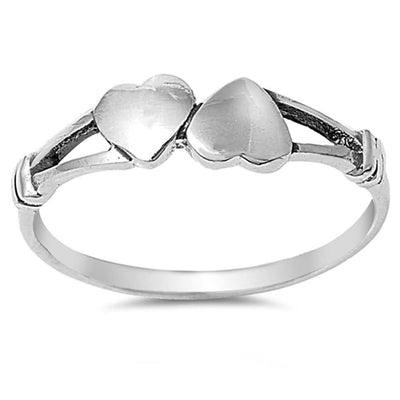 Sterling Silver Trendy Upside Down Heart Ring with Face Height of 4MM