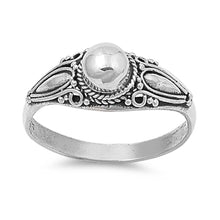 Load image into Gallery viewer, Sterling Silver Elegant Artistic Bali Design Ring with Face Height of 7MM