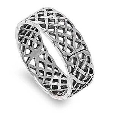 Sterling Silver Celtic Shaped Plain RingsAnd Face Height 8mm
