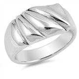 Sterling Silver Thin Shaped Plain RingsAnd Face Height 11mm