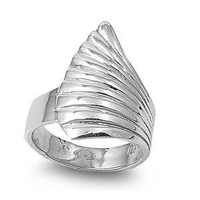 Sterling Silver Wing Shaped Plain RingsAnd Face Height 24mm