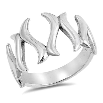 Sterling Silver Stylish Wishbone Ring with Face Height of 13MM