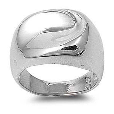 Sterling Silver Dome Shaped Plain RingsAnd Face Height 16mmAnd Band Width 5mm