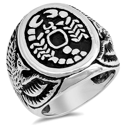 Sterling Silver Scorpion Shaped Plain RingsAnd Face Height 22mmAnd Band Width 6mmAnd Weight 16.5grams