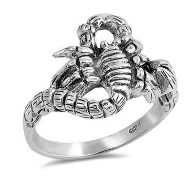Sterling Silver Scorpion Shaped Plain RingsAnd Face Height 15mmAnd Band Width 3mmAnd Weight 5grams