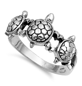 Sterling Silver Turtle Shaped Plain RingsAnd Face Width 11mmAnd Band Width 2mm