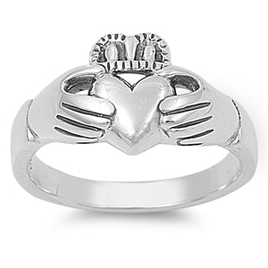 Sterling Silver Claddagh Shaped Plain RingsAnd Face Width 12mmAnd Weight 5grams