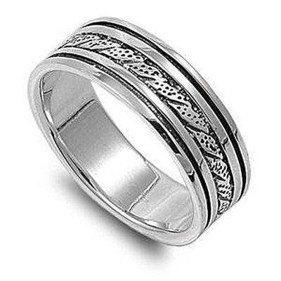 Sterling Silver Spinner Shaped Plain RingsAnd Band Width 7mm