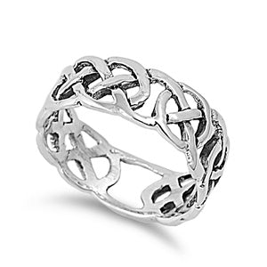 Sterling Silver Celtic Shaped Plain RingsAnd Band Width 8mm