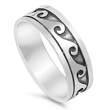 Load image into Gallery viewer, Sterling Silver Celtic Tidal Wave Ring with Face Height of 7MM