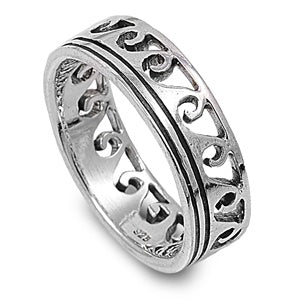 Sterling Silver Celtic Shaped Plain RingsAnd Band Width 7mm
