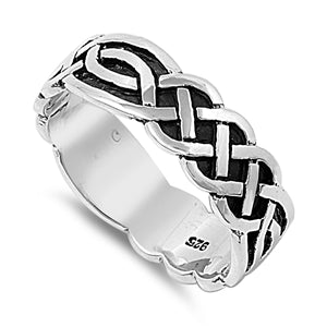 Sterling Silver Celtic Shaped Plain RingsAnd Band Width 8mm