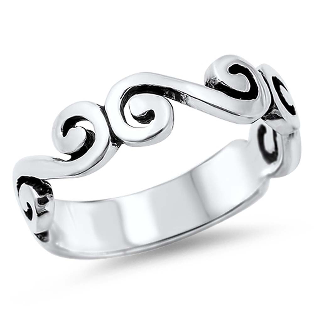 Sterling Silver Celtic Shaped Plain RingsAnd Band Width 5mm