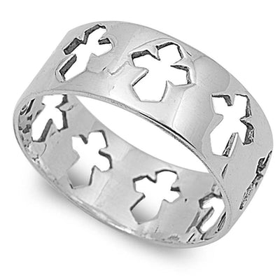Sterling Silver Cross Shaped Plain RingsAnd Band Width 9mm