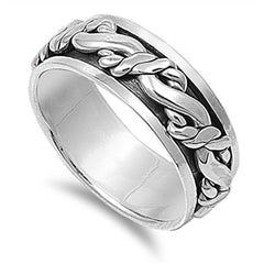 Sterling Silver Spinner Shaped Plain RingsAnd Band Width 9mm