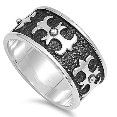 Sterling Silver Cross Shaped Plain RingsAnd Band Width 12mm
