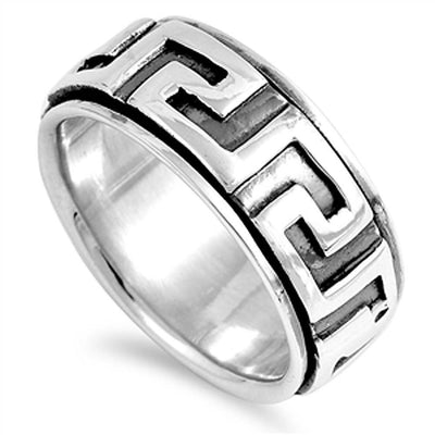 Sterling Silver Spinner Shaped Plain RingsAnd Band Width 10mm