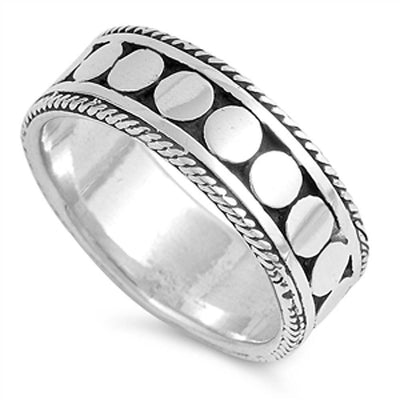 Sterling Silver Round Balls Shaped Plain RingsAnd Band Width 7mm