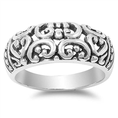 Sterling Silver Celtic Shaped Plain RingsAnd Face Height 9mm