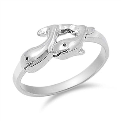 Sterling Silver Whale Shaped Plain RingsAnd Face Height 6mm