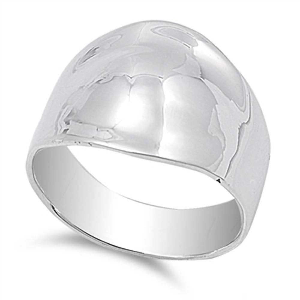 Sterling Silver Dome Shaped Plain RingsAnd Face Height 16mmAnd Weight 7.2grams