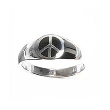 Load image into Gallery viewer, Sterling Silver Stylish Peace Sign Ring with Face Height of 7MM