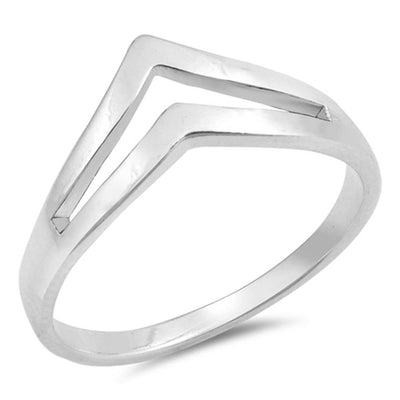 Sterling Silver Wave Shaped Plain RingsAnd Face Height 6mmAnd Band Width 3mm