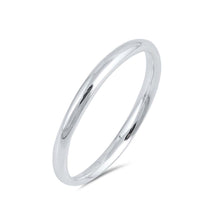 Load image into Gallery viewer, Sterling Silver Wedding Band plain RingsAnd Band Width 2mm