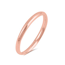 Load image into Gallery viewer, Sterling Silver Rose Gold Plated 2mm Wedding Band Ring