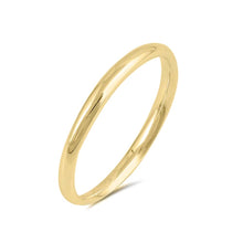 Load image into Gallery viewer, Sterling Silver 2mm Yellow Gold Plated Wedding Band Ring