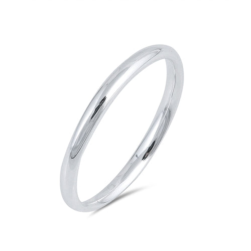 Sterling Silver Wedding Band plain RingsAnd Band Width 2mm