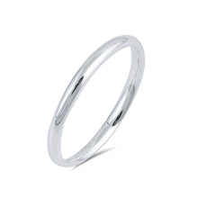 Load image into Gallery viewer, Sterling Silver Wedding Band plain RingsAnd Band Width 2mm