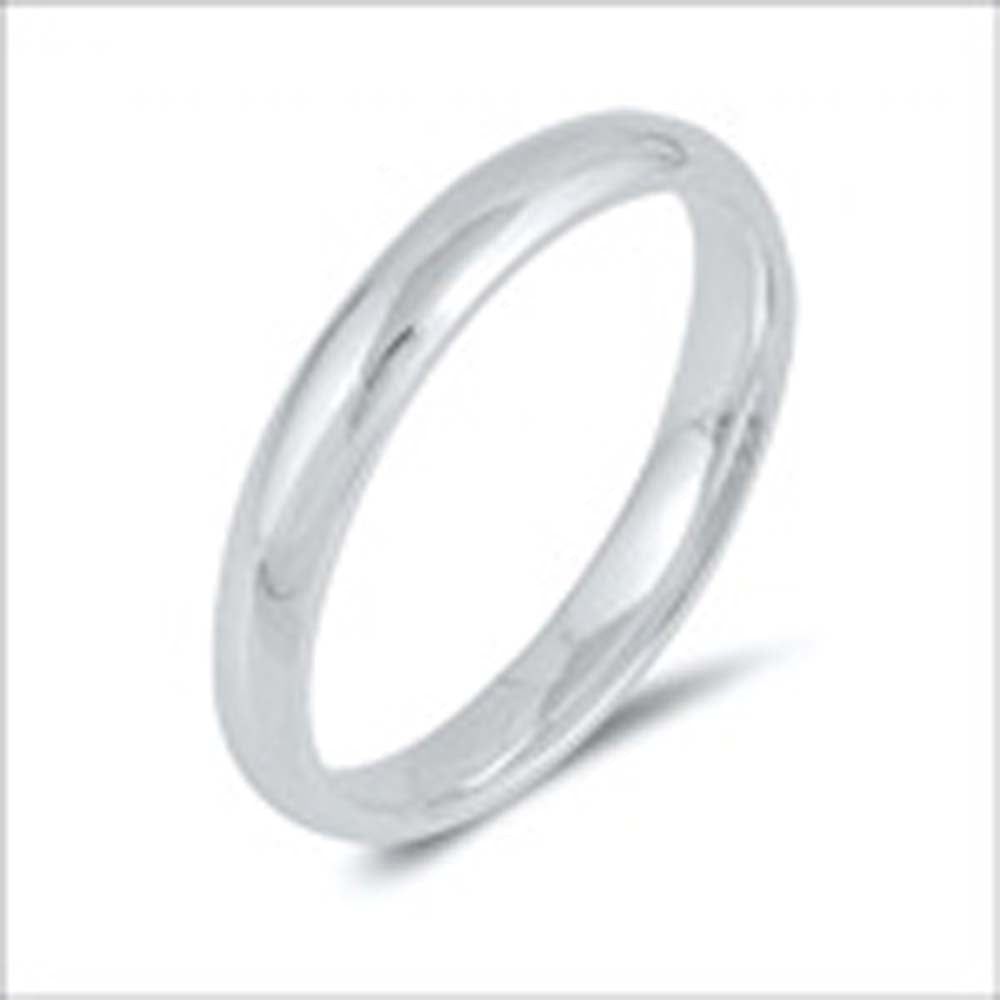 Sterling Silver High Polish 3mm Wedding Band Ring