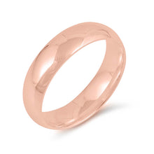 Load image into Gallery viewer, Sterling Silver Rose Gold Plated High Polish 5mm Wedding Band Ring