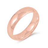 Sterling Silver Rose Gold Plated High Polish 5mm Wedding Band Ring