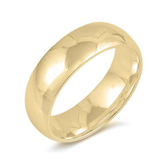 Sterling silver Yellow Gold Plated 6mm Wedding Band
