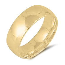 Load image into Gallery viewer, Sterling Silver Yellow Gold Plated Wedding Band Plain RingsAnd Width 7mm
