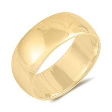 Load image into Gallery viewer, Sterling Silver Yellow Gold Plated Wedding Band Plain RingsAnd Width 8mm