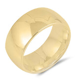 Sterling Silver Yellow Gold Plated Wedding Band Plain RingsAnd Width 9mm