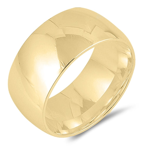 Sterling Silver Yellow Gold Wedding Band-10mm