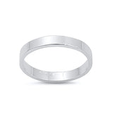 Sterling Silver Flat Cigar Band Ring-3mm