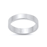 Sterling Silver Flat Cigar Band Ring-4mm