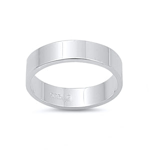 Sterling Silver Flat Cigar Band Ring-5mm