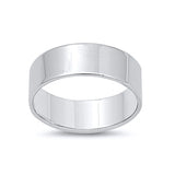 Sterling Silver Flat Cigar Band Ring-7mm