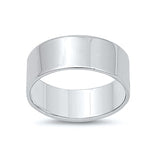 Sterling Silver Flat Cigar Band Ring-8mm