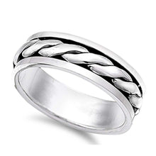 Load image into Gallery viewer, Sterling Silver Spinner Shaped Plain RingsAnd Face Height 7mm