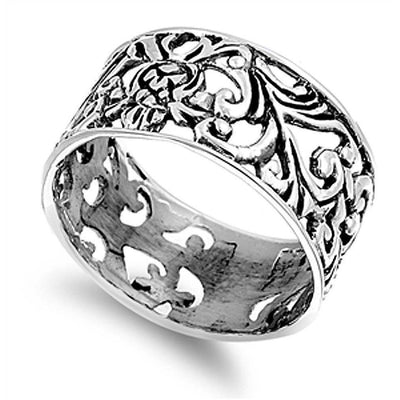 Sterling Silver Celtic Shaped Plain RingsAnd Band Width 10mm