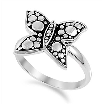 Sterling Silver Butterfly Shaped Plain RingsAnd Face Height 14mm