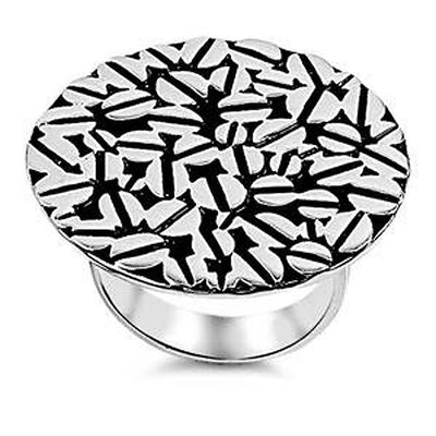 Sterling Silver Round Coffee Bean Shaped Plain RingsAnd Face Height 30mmAnd Weight 12grams